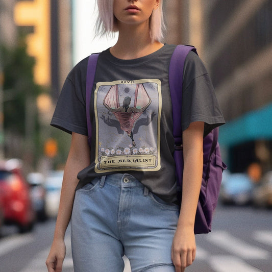 Aerialist Shirt, The Aerialist Tarot Card Shirt, Aerial Dancer Tshirt Hammock Aerial Dance Gift for Aerial Dancing