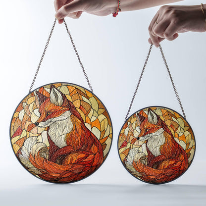 Fox Stained Glass Sun Catcher Fox Lover Gift Light Catcher Window Hanging Wild Animal Home Decoration Gift