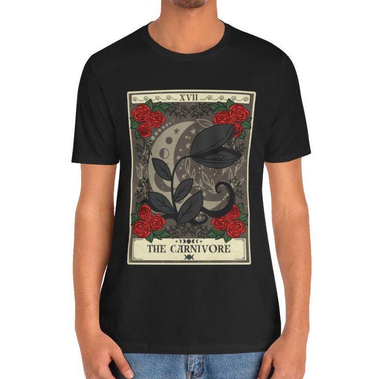 The Carnivore Tarot Card Shirt, Venus Fly Trap Carnivorous Plant Shirt