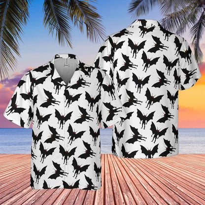 Mothman Hawaiian Shirt, Moth man Cryptid Shirt, Mothman West Virginia Cryptozoology Button Down Cryptid Shirt