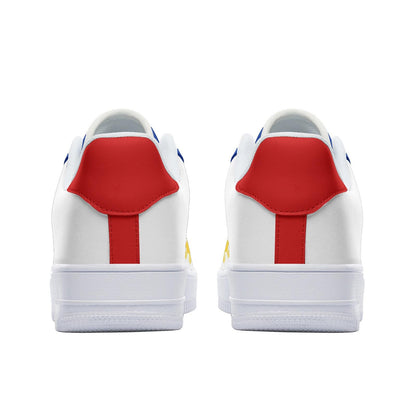 Philippines Flag Sneakers, Philippines Colors Unisex Vegan Leather Sneakers