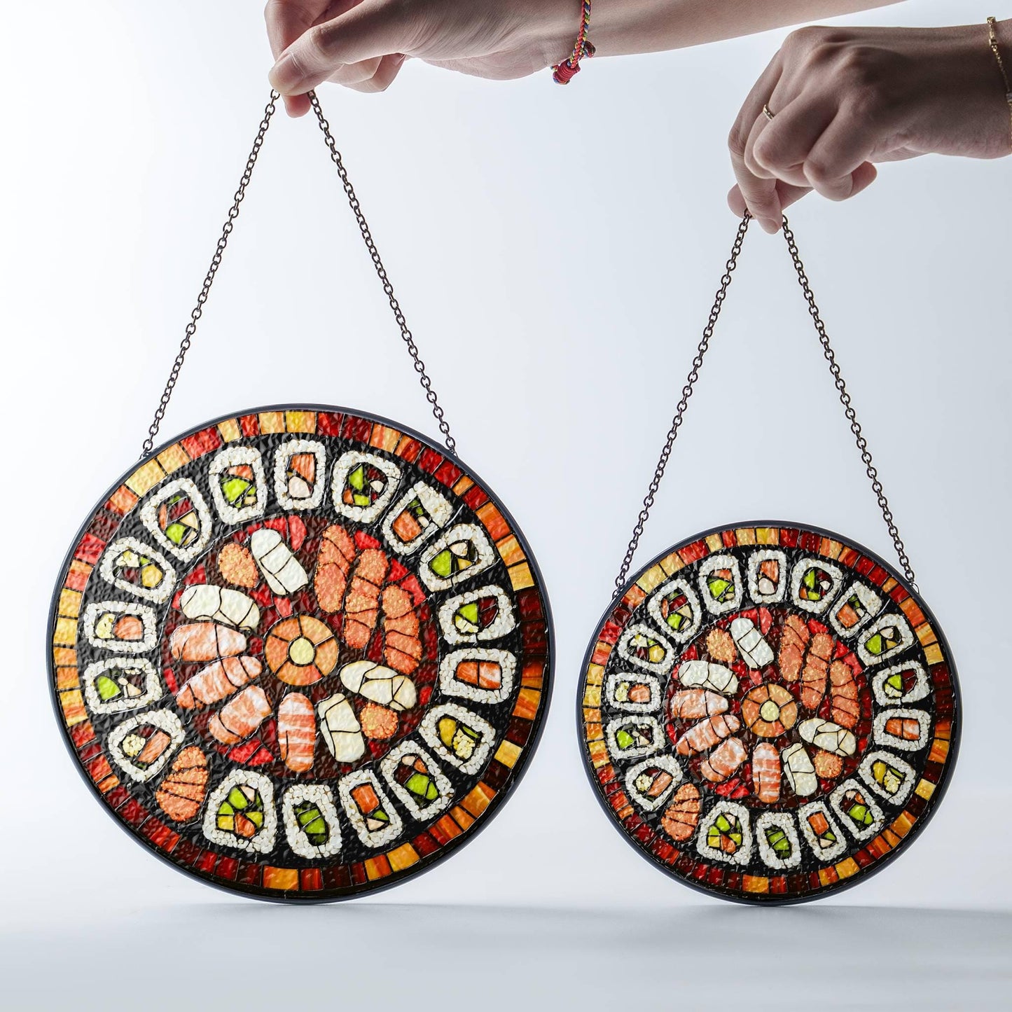 Sushi Stained Glass Japanese Food Sun Catcher Sushi Lover Light Catcher Window Hanging Kitchen Home Decoration Foodie Gift