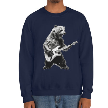 Bear Playing Bass Guitar Sweatshirt - Music Tee Gift for Bass Players