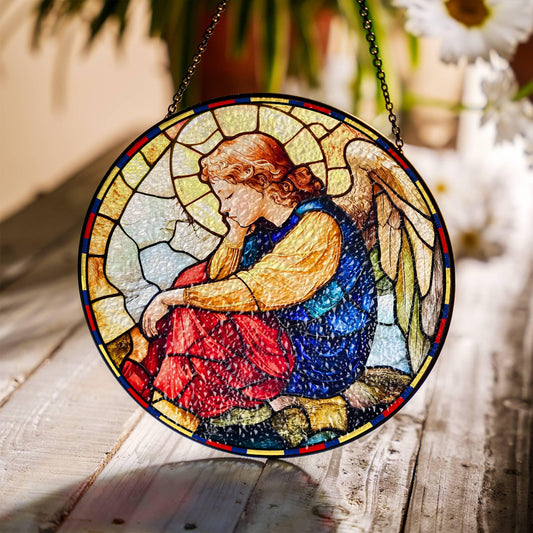 Guardian Angel Stained Glass Venezuela SunCatcher Venezuela Flag Colors Window Hanging