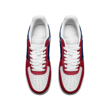 Texas Flag Sneakers, Texas Colors Unisex Low Top Vegan Leather Sneakers