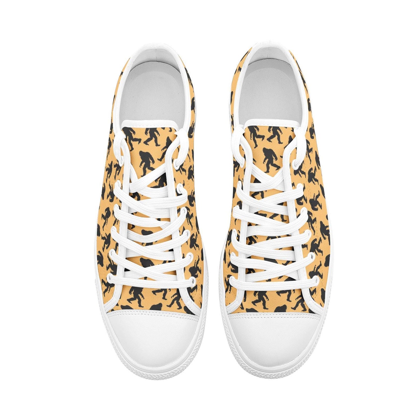 Bigfoot Sneakers - Unisex Yellow Low Top Canvas Shoes