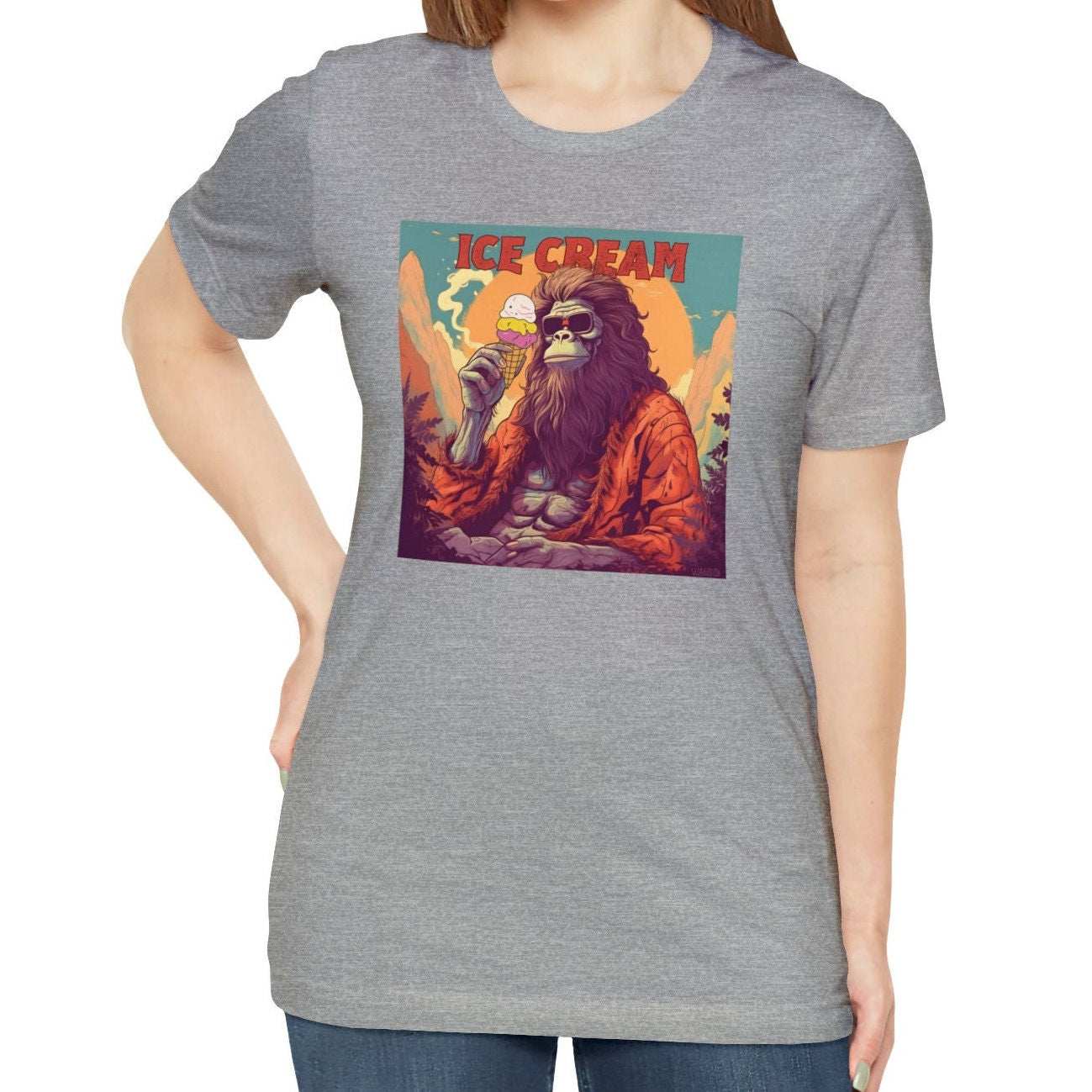 Bigfoot Ice Cream Shirt - Sasquatch Tee for Ice Cream Lovers