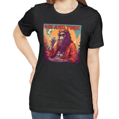Bigfoot Gin and Tonic Shirt, Bigfoot Cocktail Shirts Gin and Tonic Sasquatch