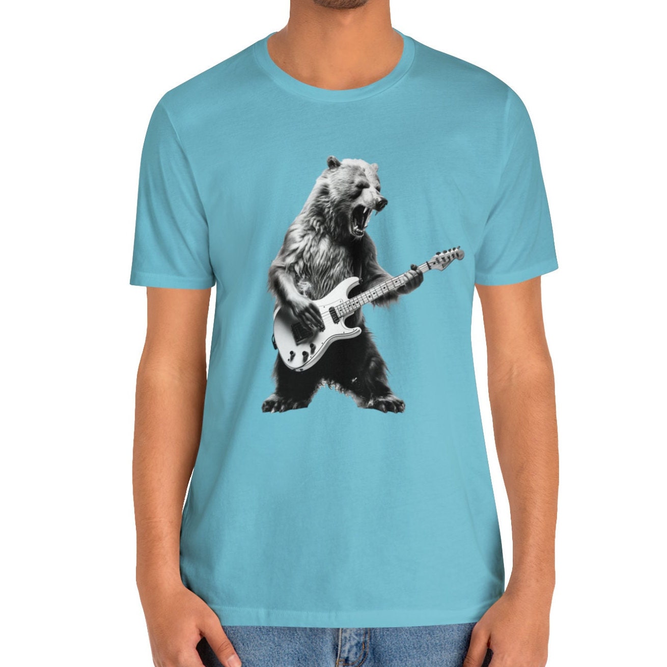 Bear Bass Guitar Player Shirt - Funny Animal Music Tee for Bass Players