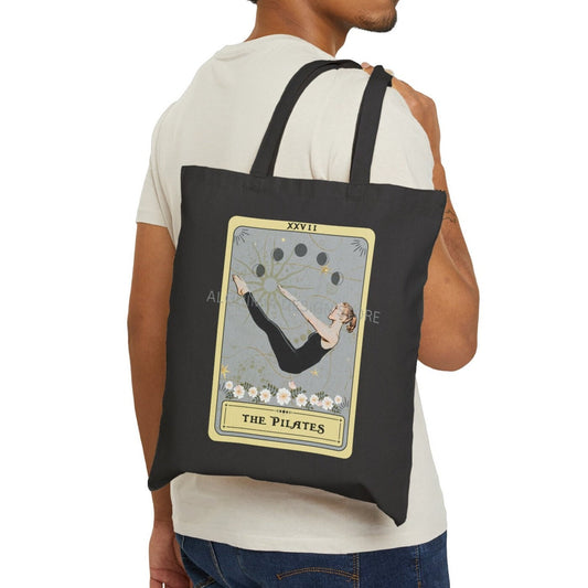 Pilates Tote Bag - Pilates Tarot Card Canvas Bag for Pilates Lovers