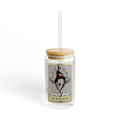 Aerialist Tarot Card Tumbler - 16oz Aerial Dancing Sipper Glass with Lid