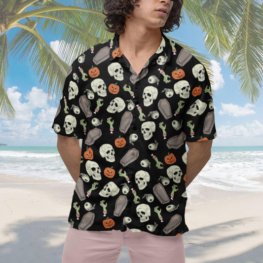 Halloween Hawaiian Shirt, Halloween Button Down Shirt