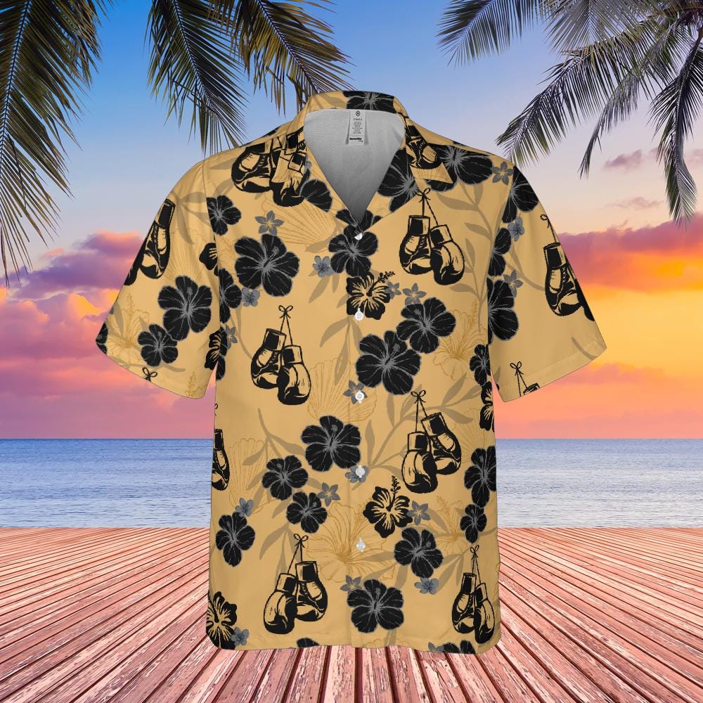 Boxing Hawaiian Shirt, Boxer Shirt Box Short-sleeve Hawaiian Shirt Boxing Gloves Shirt