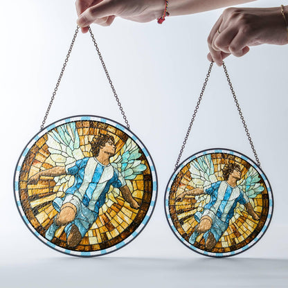 Argentina Stained Glass Guardian Angel SunCatcher Argentina Flag Colors Decor