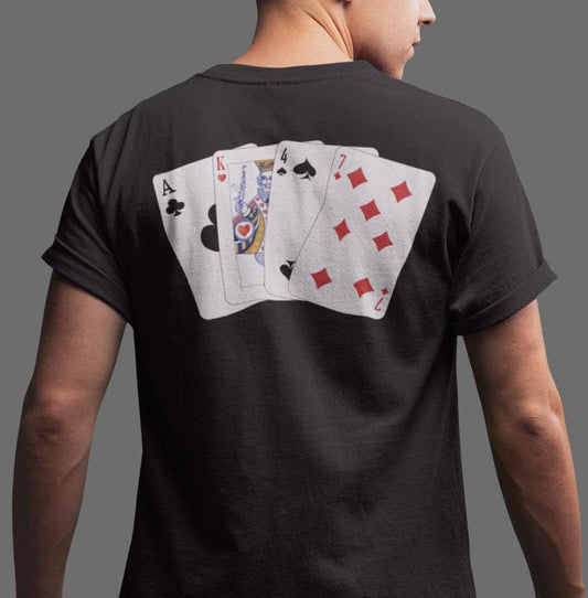 AK47 Poker Playing Cards Shirt, BACK PRINT AK-47 Shirt Kalashnikov Tee