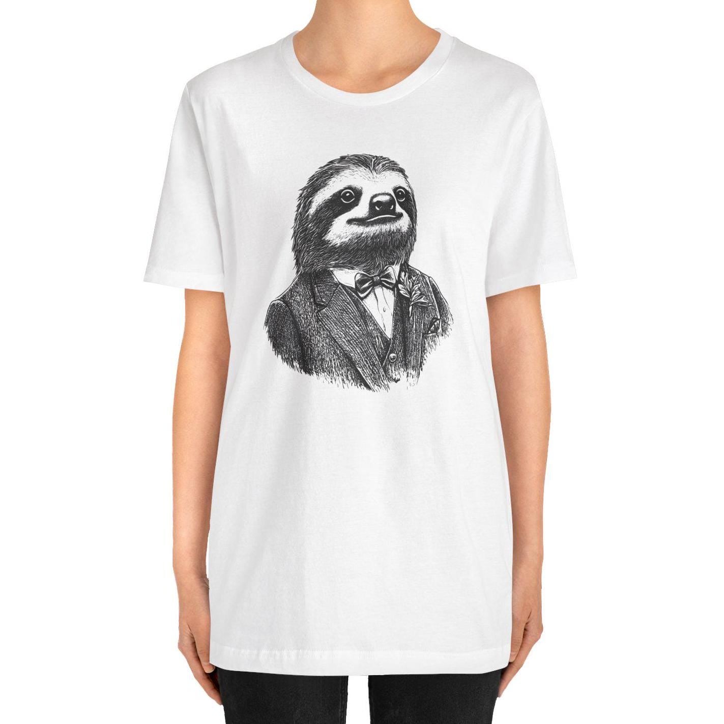 Sloth Shirt, Sloth Wearing Expensive Suit White T-Shirt