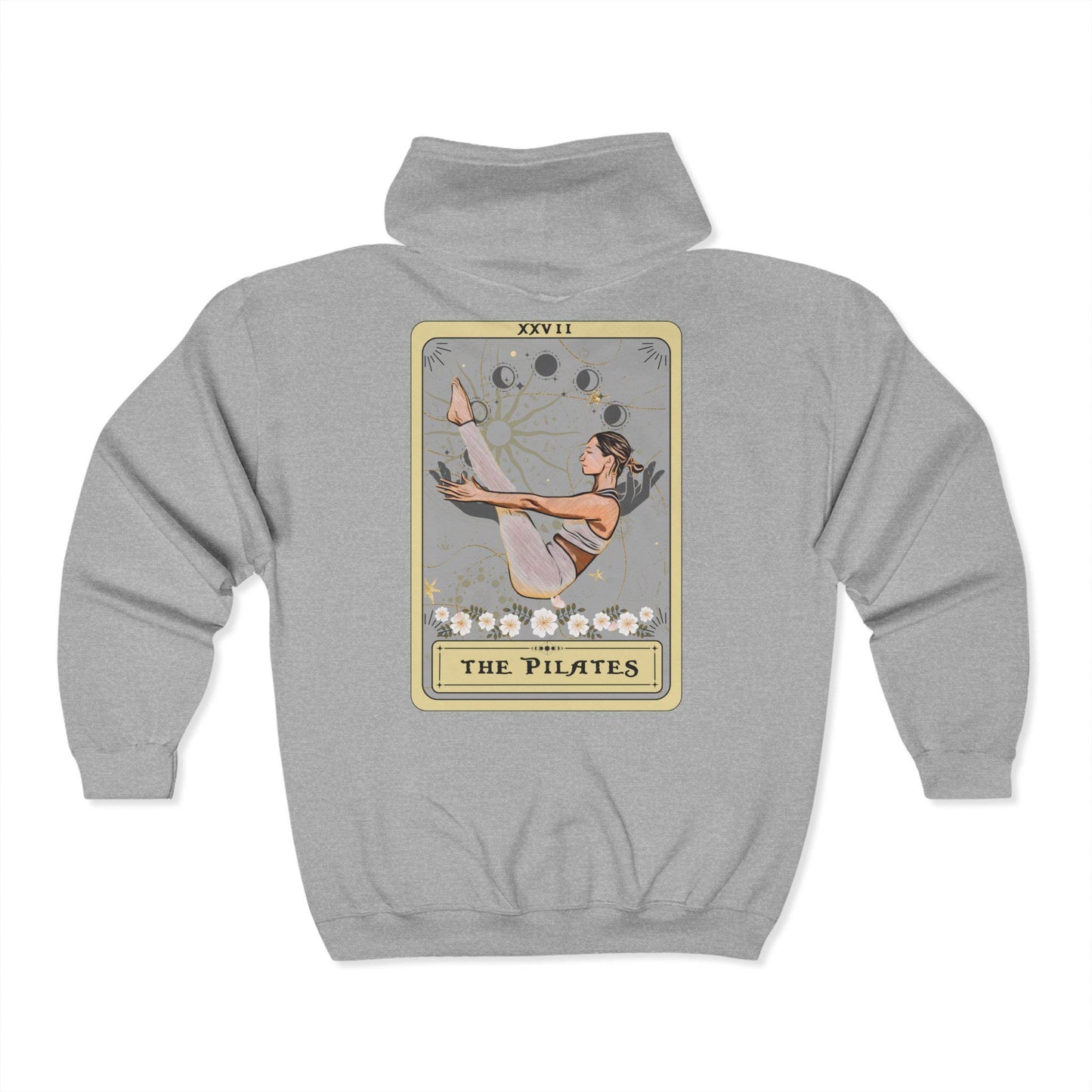 The Pilates Tarot Card Zip Up Hoodie, Pilates Sweatshirt Hoodie Full Zip Hooded