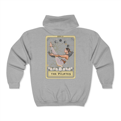The Pilates Tarot Card Zip Up Hoodie, Pilates Sweatshirt Hoodie Full Zip Hooded