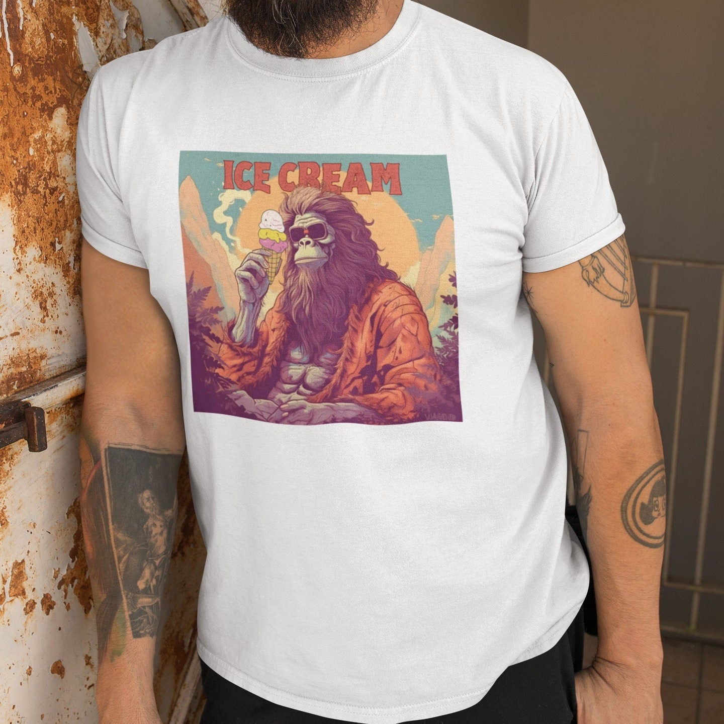 Bigfoot Ice Cream Shirt - Sasquatch Tee for Ice Cream Lovers