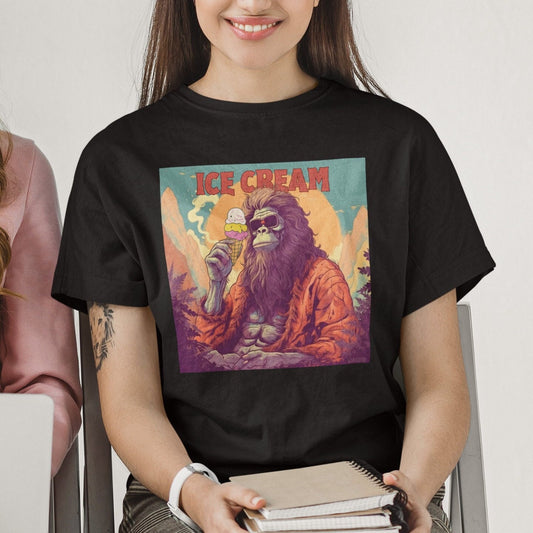 Bigfoot Ice Cream Shirt - Sasquatch Tee for Ice Cream Lovers