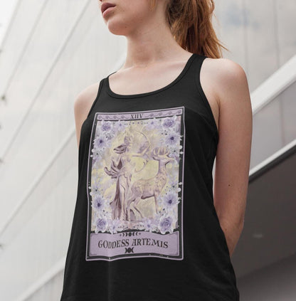 Goddess Artemis Tarot Card Tank Top, Greek Goddess Shirt Greek Mythology