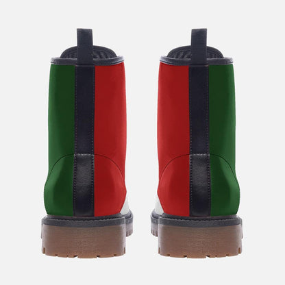 Mexico Flag Boots Vegan Leather Combat Boots