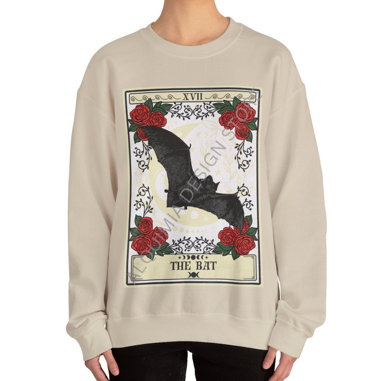 Bat Sweatshirt, The Bat Tarot Card Sweatshirt, Bat Lover Gifts