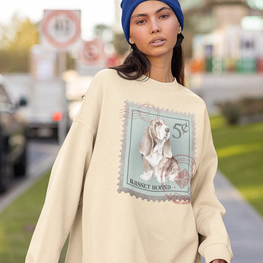 Basset Hound Sweatshirt - Cute Basset Mom Crew Neck Gift