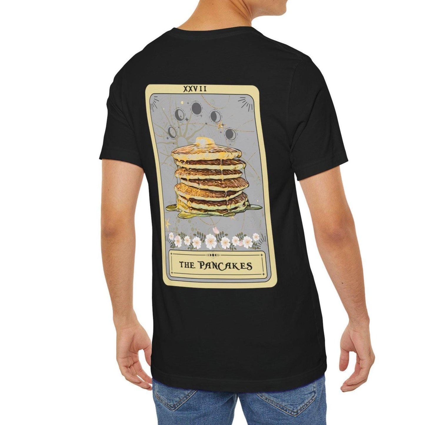 Pancakes Tarot Card Shirt - Back Print Breakfast Tee for Pancakes Lovers
