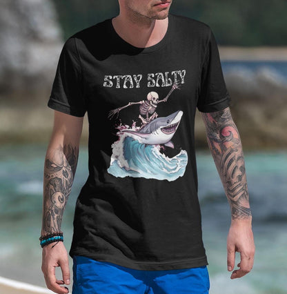 Stay Salty Shirt, Surfing T-shirt Beach Lover Ocean Life Surfer Shark Shirt
