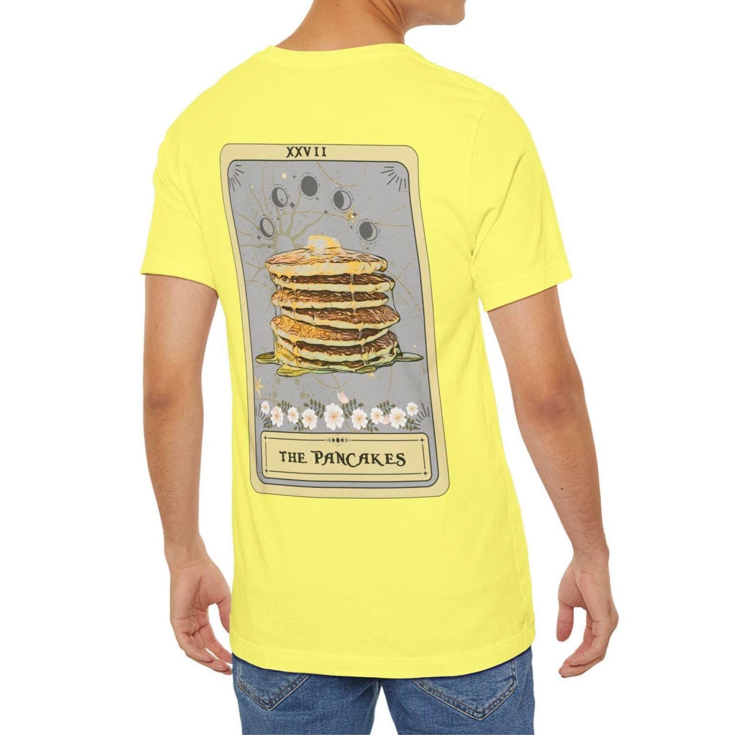 Pancakes Tarot Card Shirt - Back Print Breakfast Tee for Pancakes Lovers