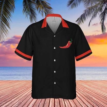Extra Spicy Button Down Shirt, Spicy Food Short-sleeve Hawaiian Shirt Spicy Chili Shirt