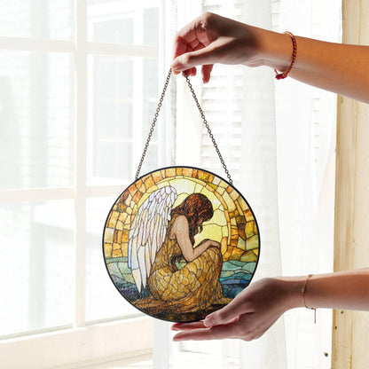 Angel Stained Glass SunCatcher Angel Wings Window Hanging Home Decor Heaven