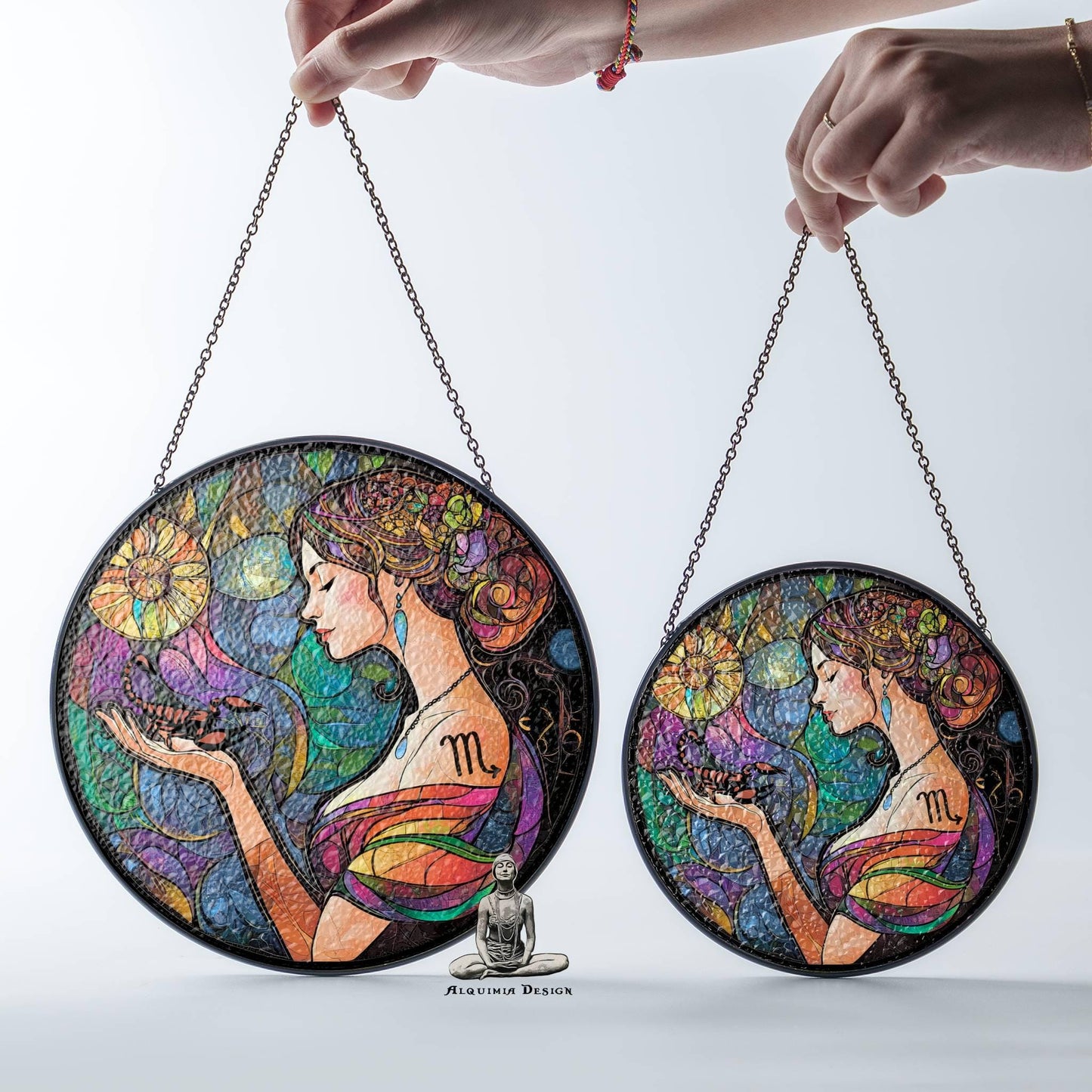Scorpio Stained Glass Zodiac SunCatcher Scorpio Gift Window Hanging Ornament