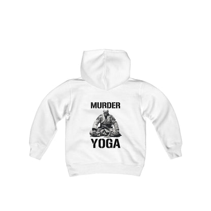 Jiu Jitsu Youth Hoodie, Murder Yoga JiuJitsu Skeleton YOUTH SIZE Hooded
