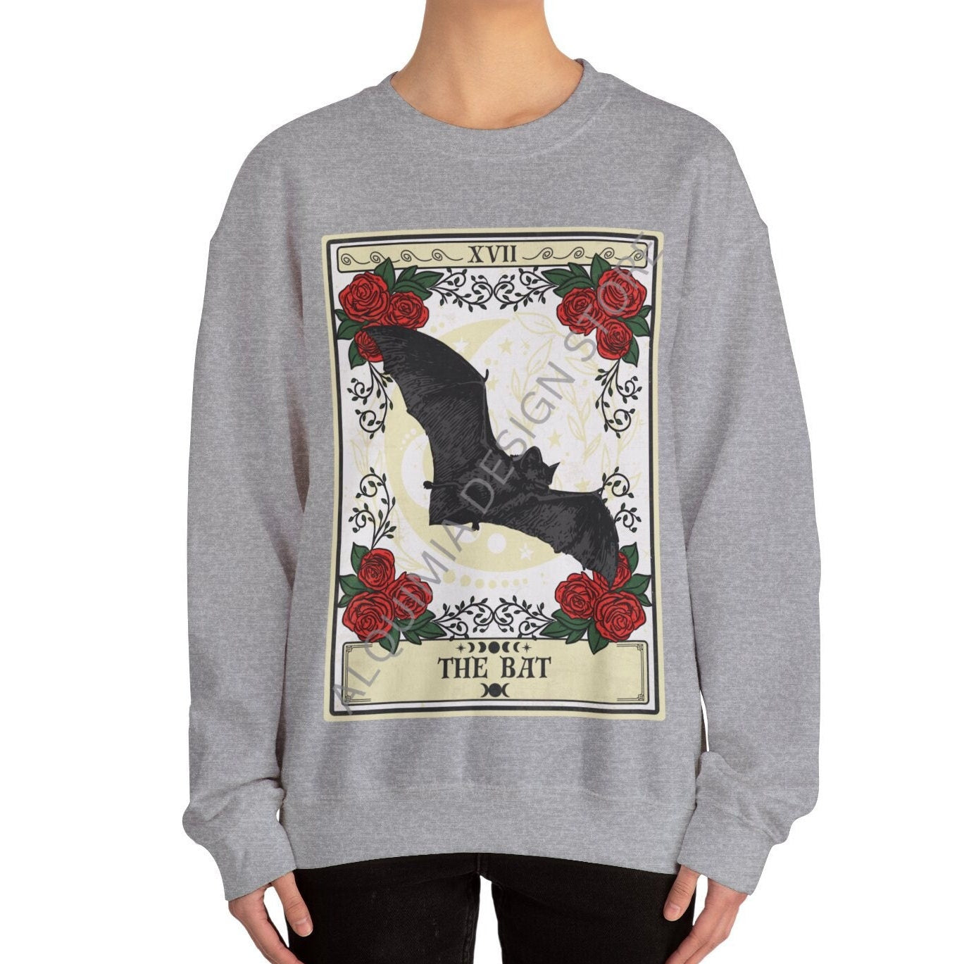 Bat Sweatshirt, The Bat Tarot Card Sweatshirt, Bat Lover Gifts