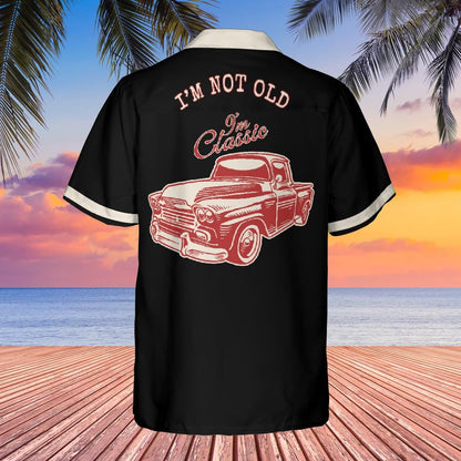 Classic Car Button Down Shirt with Pocket, Classic Truck Shirt Hawaiian Shirt