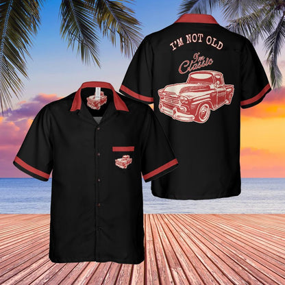 Classic Car Button Down Shirt with Pocket, Classic Truck Shirt Hawaiian Shirt