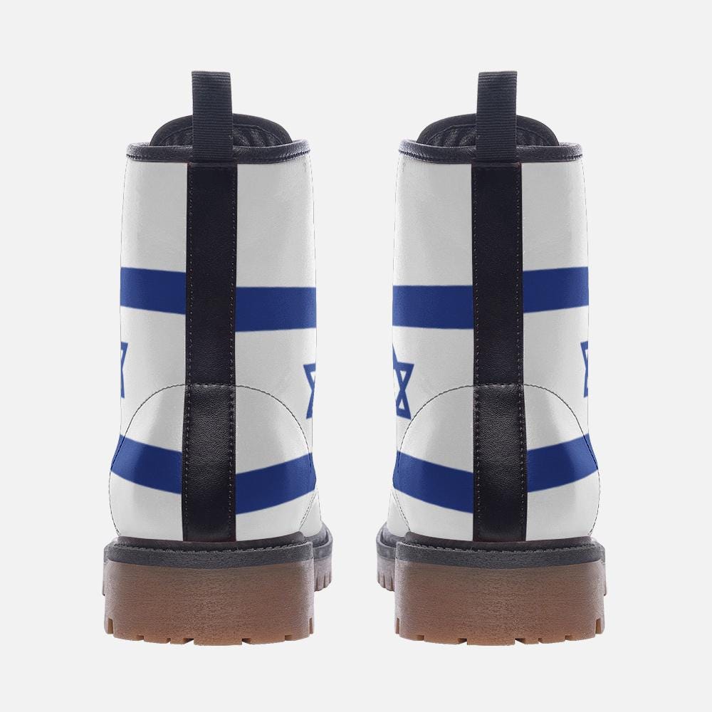 Israel Flag Boots Vegan Leather Combat boots