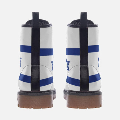Israel Flag Boots Vegan Leather Combat boots