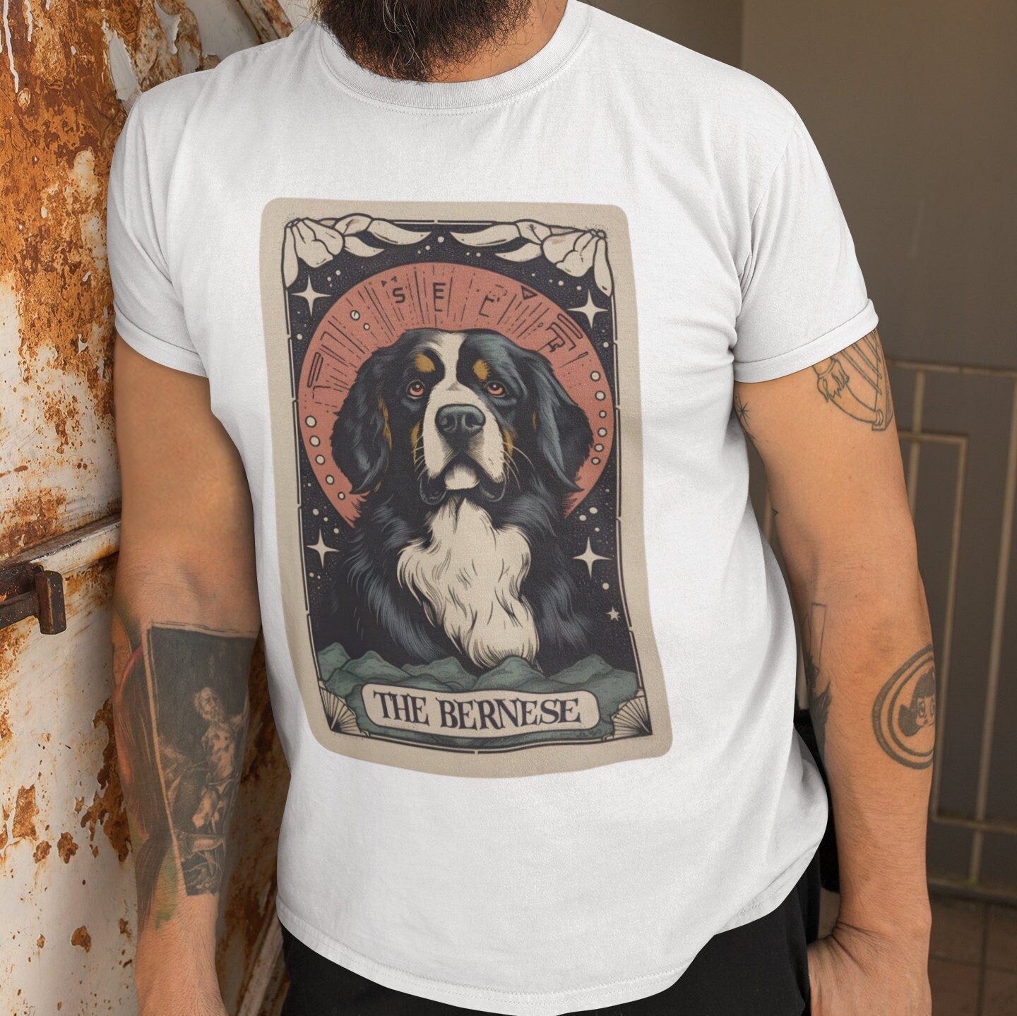 Bernese Mountain Dog Tarot Card T-Shirt - Dog Mom Gift