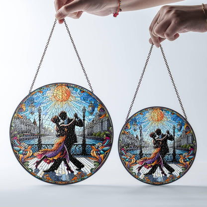 Tango Dancing Stained Glass SunCatcher Tango Window Hanging Tango Dancing