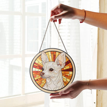 Chihuahua Suncatcher Window Hanging Ornament Dog Lover Gift