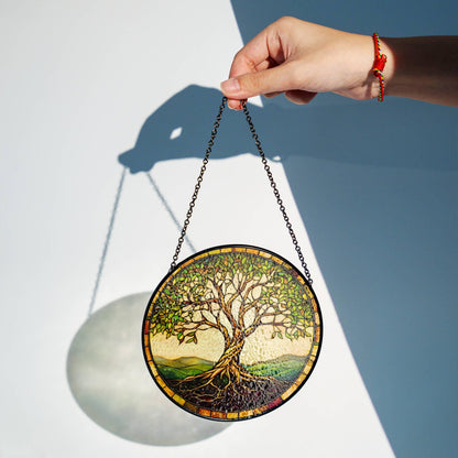 Tree of Life Stained Glass Sun Catcher - Window Hanging Decoration Protection