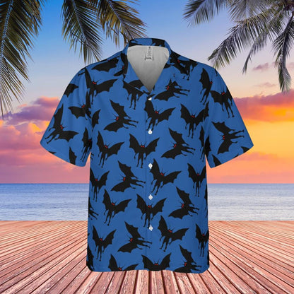 Mothman Hawaiian Shirt, Moth man Cryptid Shirt, Mothman West Virginia Cryptozoology Button Down Cryptid Shirt