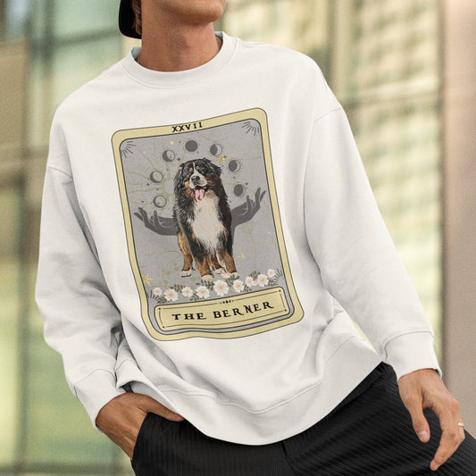 Bernese Mountain Dog Tarot Card Sweatshirt - Gift for Berner Owners and Moms