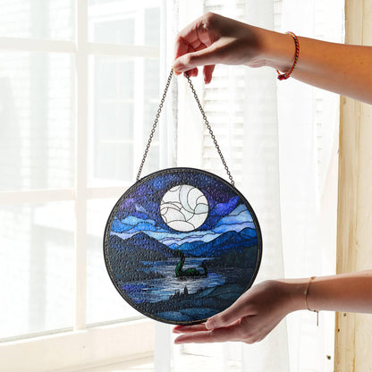Loch Ness Monster Stained Glass SunCatcher Nessie Window Hanging Decor Art
