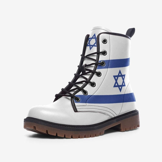 Israel Flag Boots Vegan Leather Combat boots