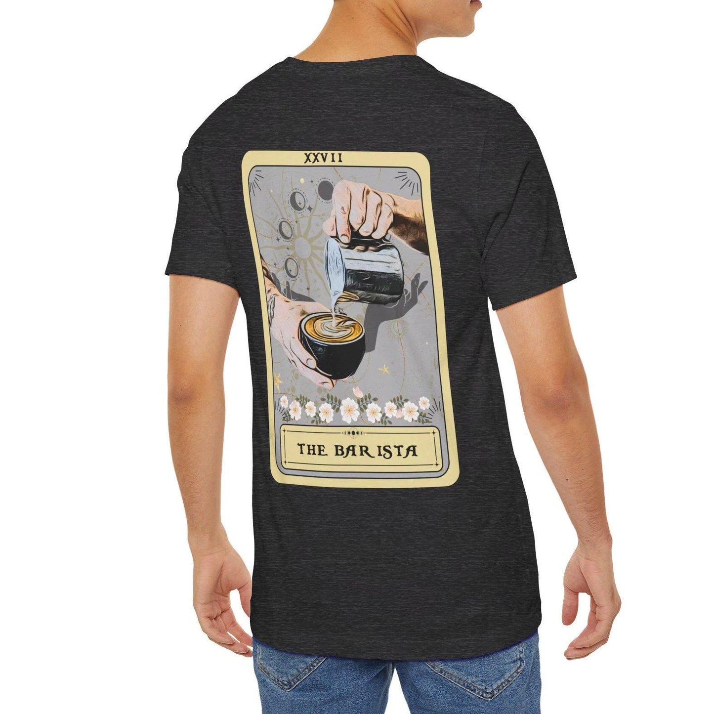 Barista Tarot Card Shirt - Back Print Coffee Lover Gift
