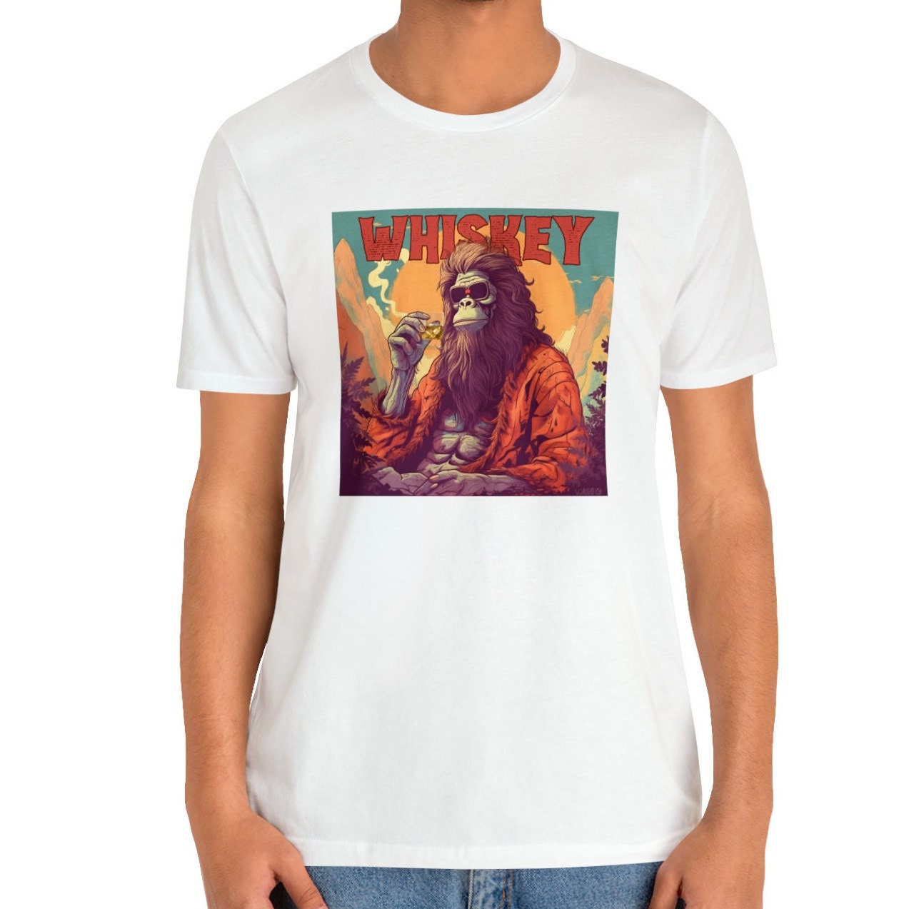 Bigfoot Whiskey Shirt, Bigfoot Cocktail Shirts Whiskey Gifts Sasquatch